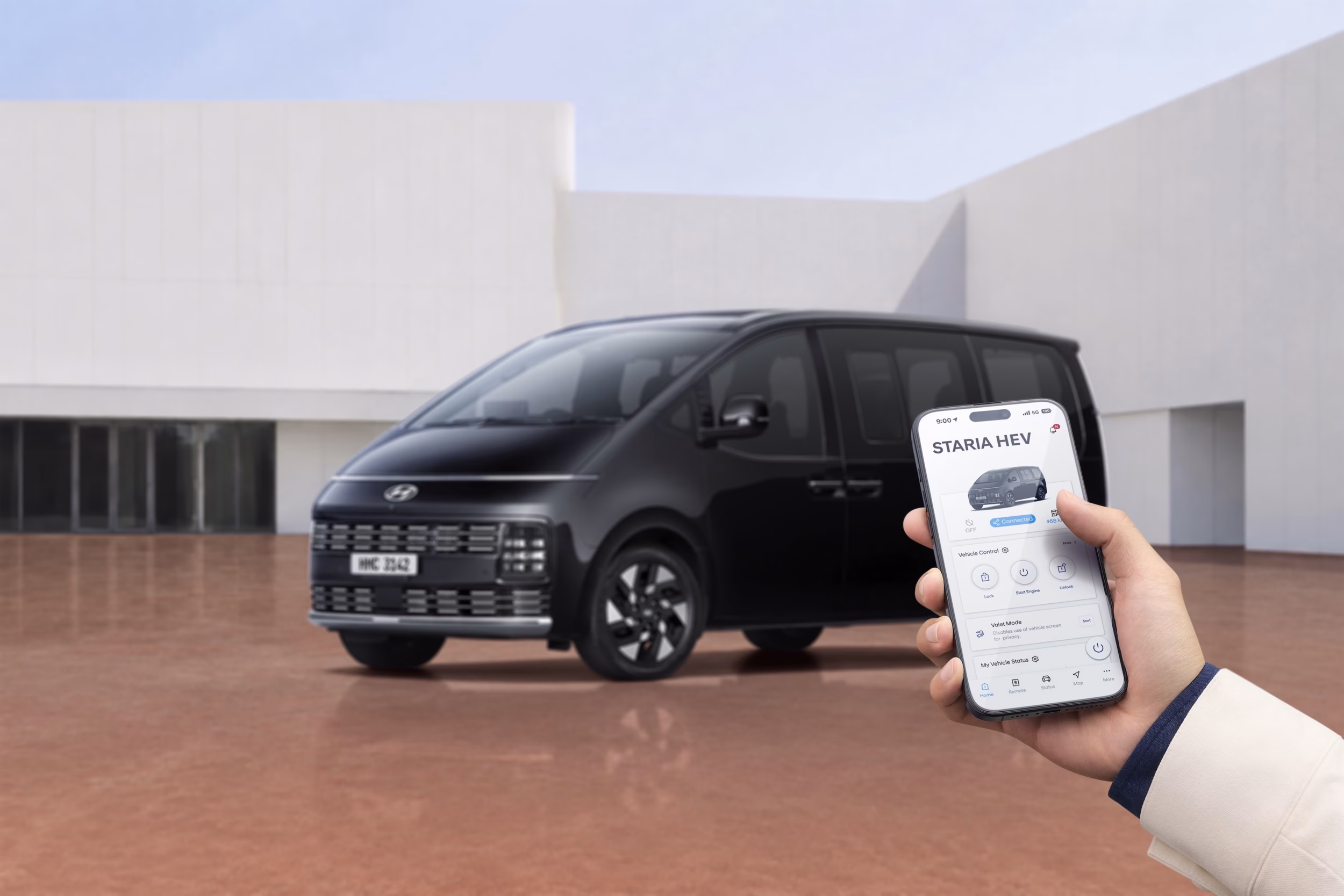แอป Hyundai Bluelink บนสมาร์ตโฟนคู่กับ STARIA Hybrid
