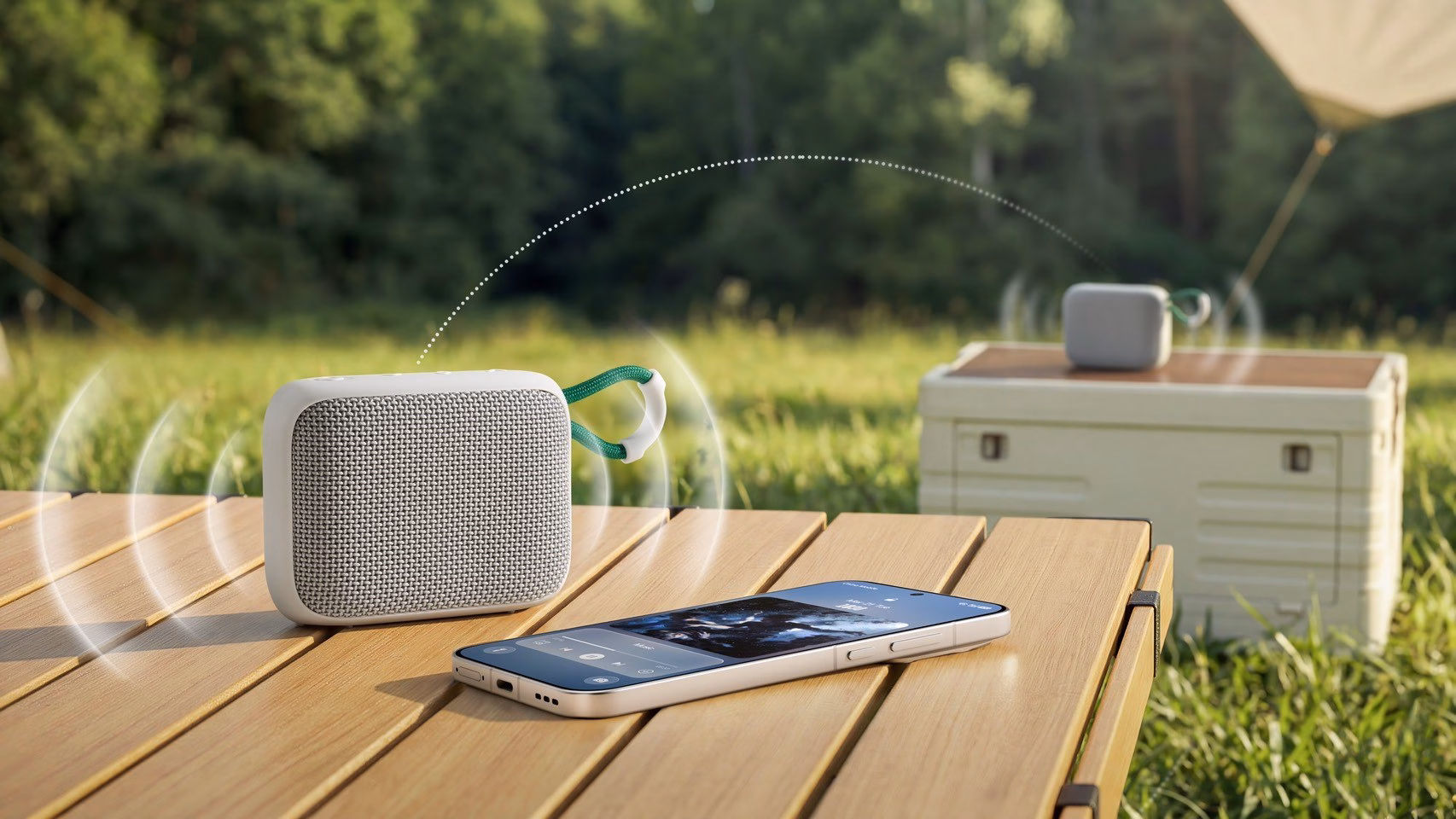 OPPO Portable Wireless Speaker สองตัวจับคู่เล่นเสียงสเตอริโอ