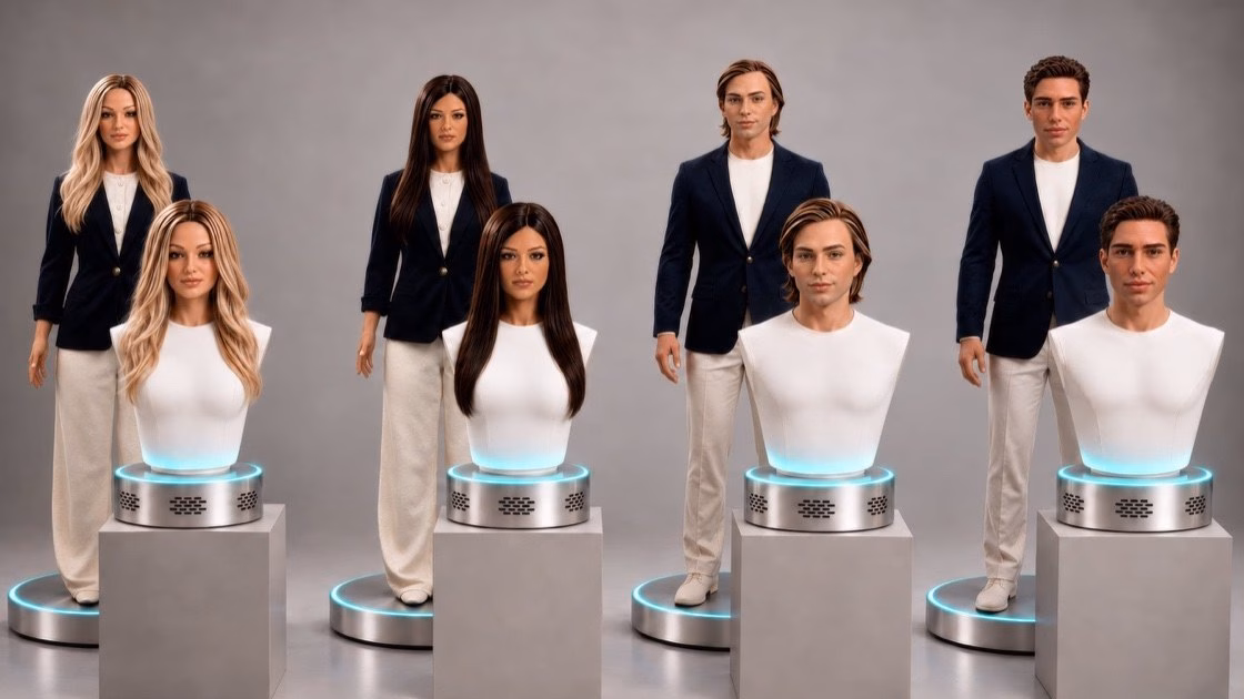 หุ่นยนต์ Realbotix Echo ทั้ง 4 คาแรกเตอร์ในรุ่น Tabletop และ Full Body